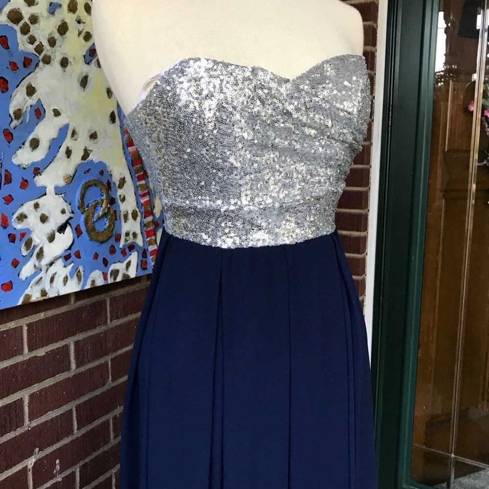 B. Darlin Sequined Tube Maxi Royal Blue Dress